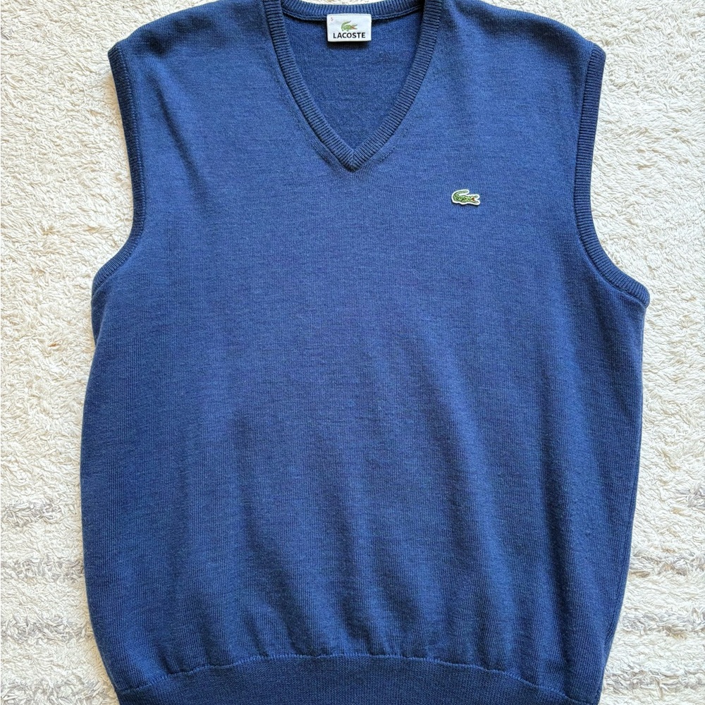Lacoste Vintage Blue V-Neck Sweater